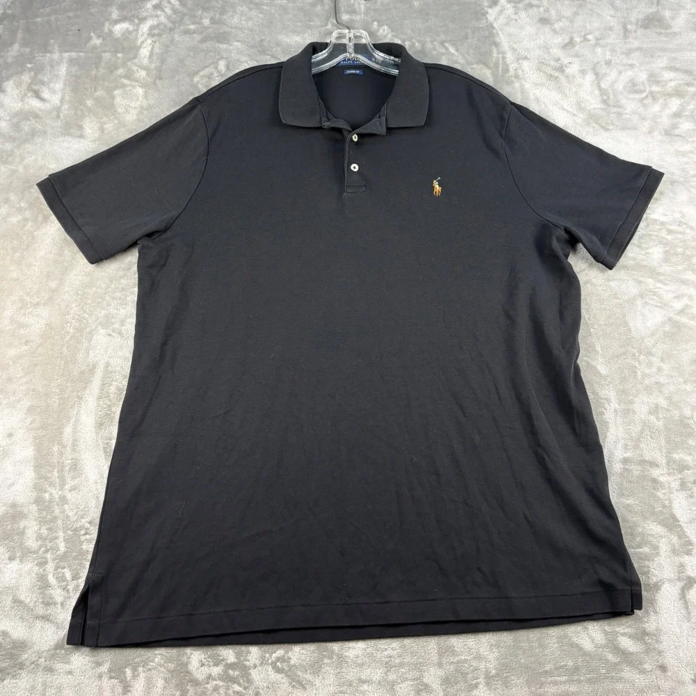 Polo Ralph Lauren Mens XL Classic Fit Black Short Sleeve Pony Logo Polo Shirt